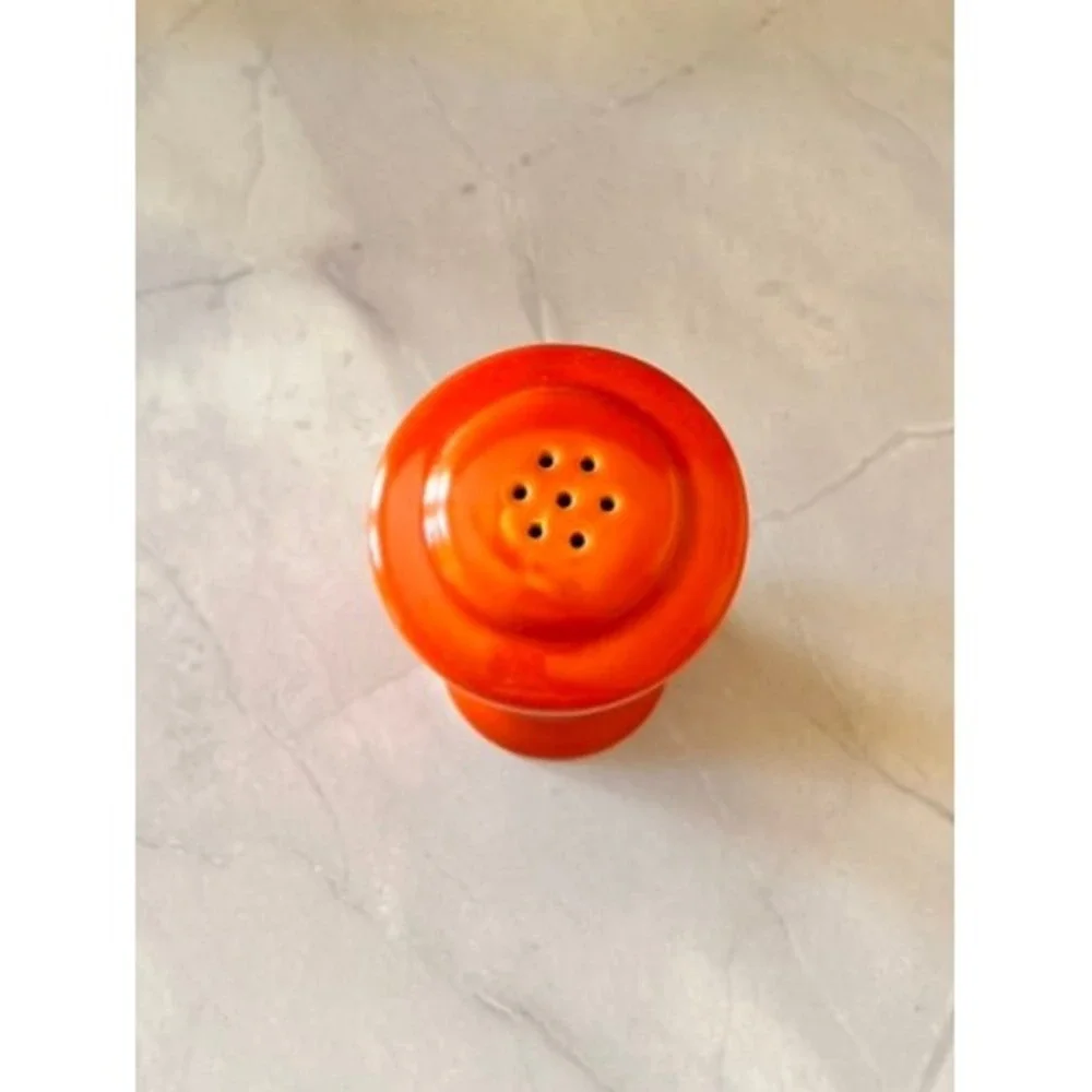 Fiesta Vintage Radioactive Orange Ceramic Pepper Shaker Art Deco Tapered 7 Hole